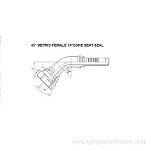 45° Metric Female 74° Cone Seat 20741